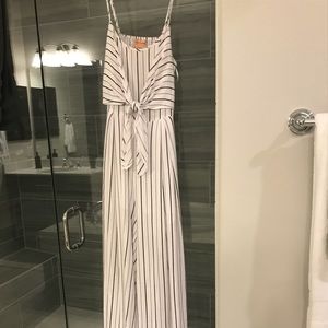 Black and white striped jumpsuit